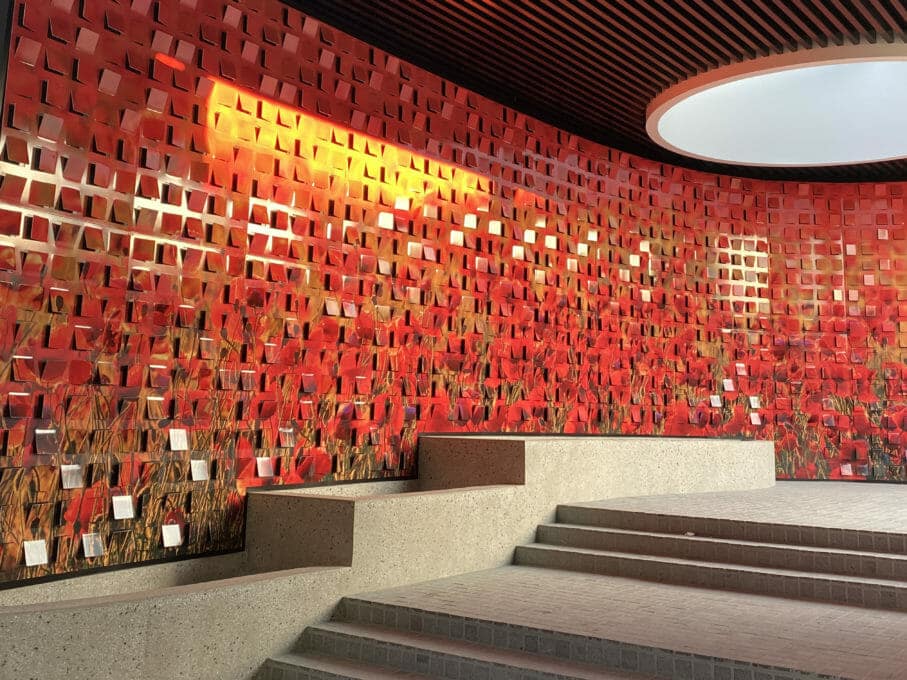 Digitally-fabricated-facade-Box-Hill-RSL-Poppy-print-Fabricated-and-designed-by-Tilt-Industrial-Design