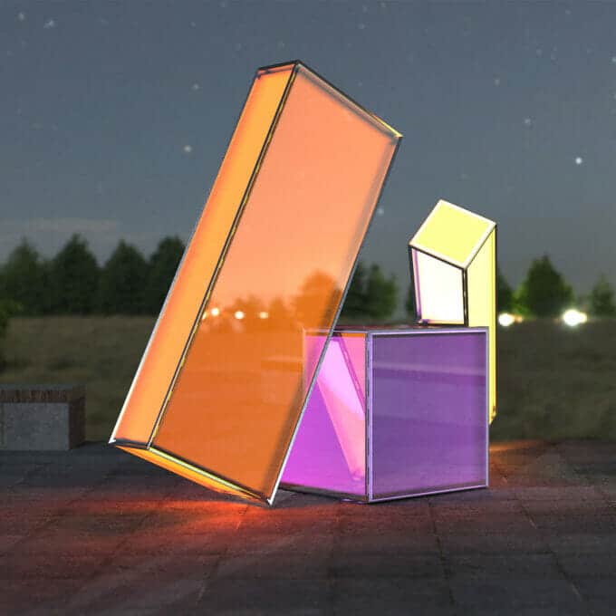 Lighting-Public-Artwork-Sculpture-Cube-Rectangle