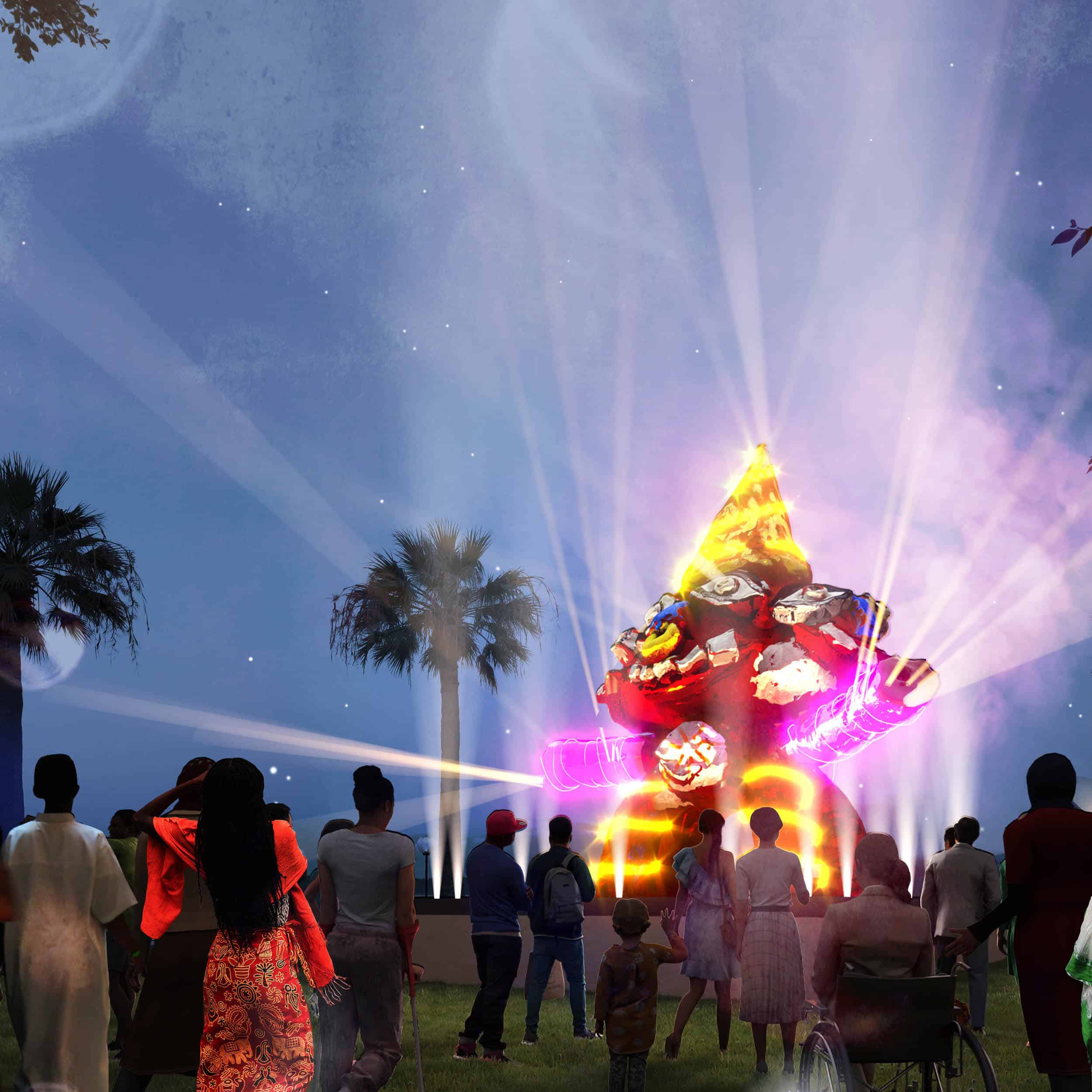 Earth-Deities-Lighting-Installation-Vivid-2022-Avatar