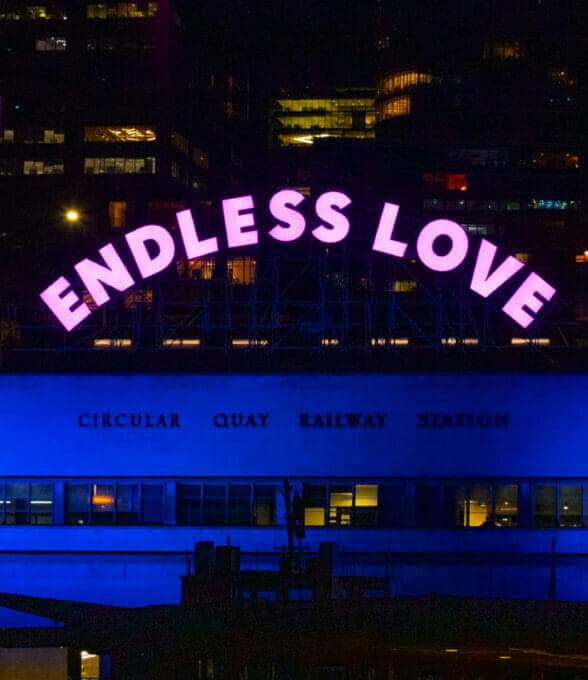 Endless Love Large Letters Curved Above Circular Quay Vivid Sydney 2022