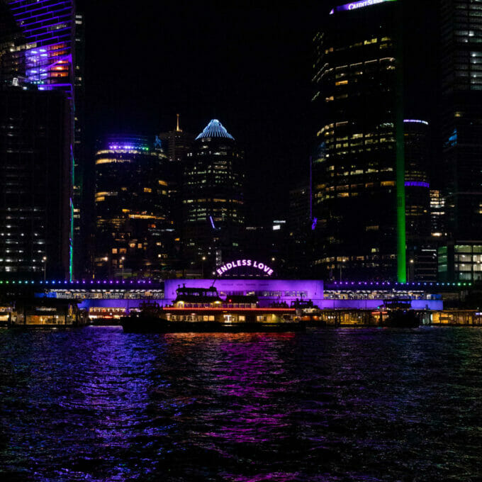 Endless Love Vivid Sydney Purple Lighting | Public Art Design