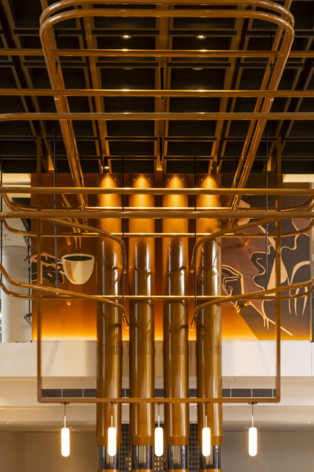 detail of coffee pipes feature at cabravale club resort